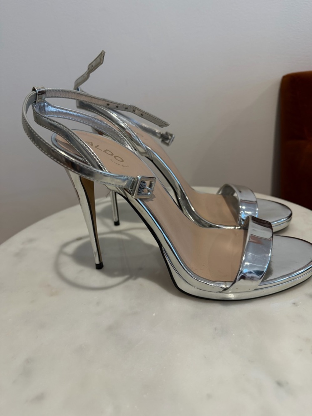 Aldo Platform Silver Heels